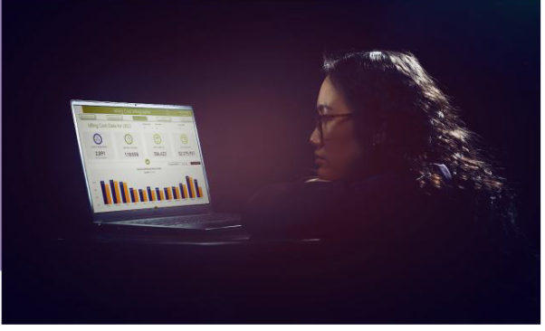 Analyst reviewing a dashboard