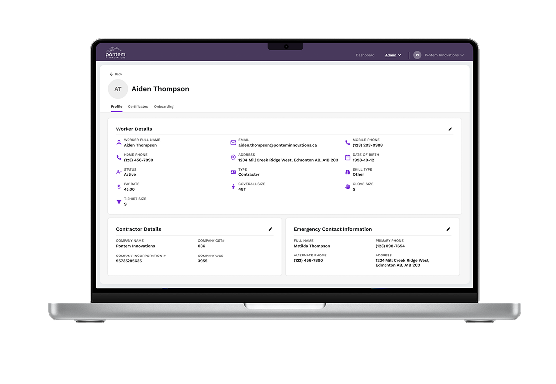 Workforce management portal