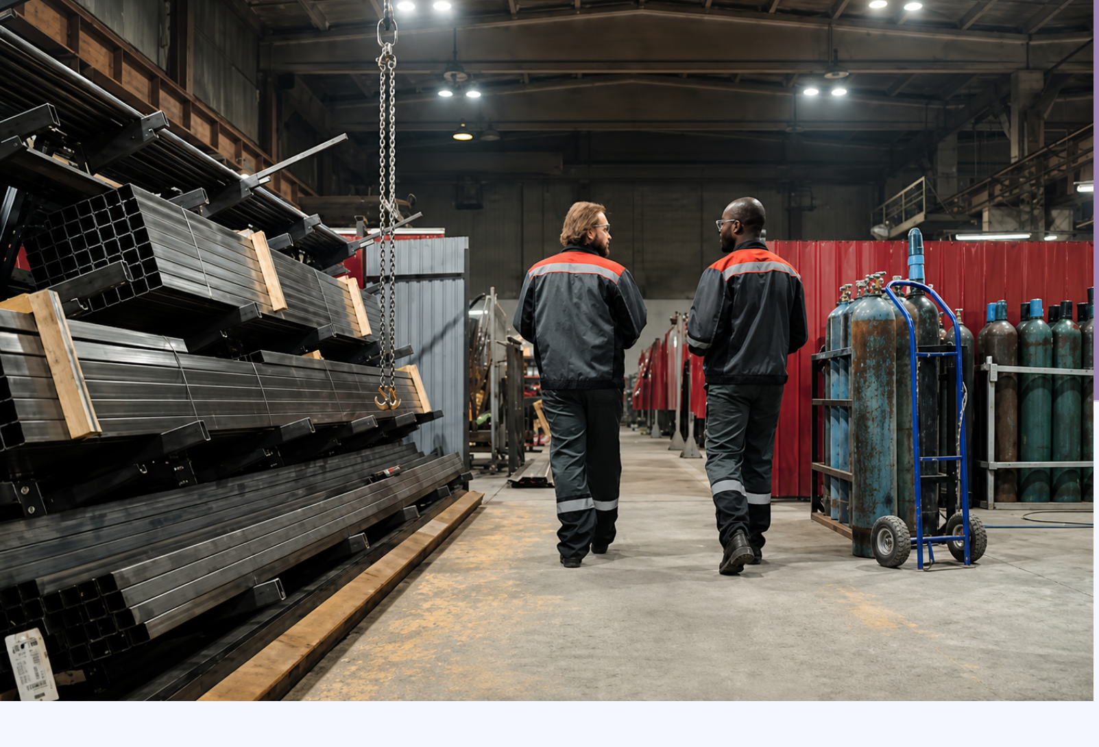 Industrial services team at work