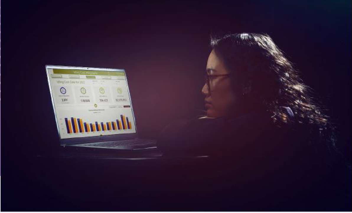 Team member reviewing a data dashboard