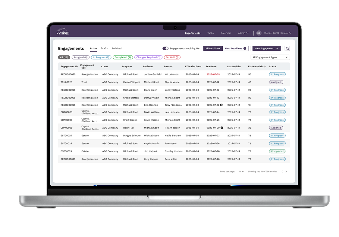 Engagements portal